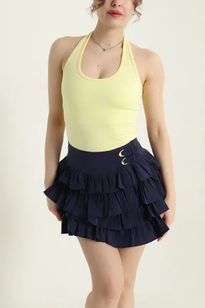 Sarı Omuz Askılı Sandy Kadın Zıbın Bluz 435496