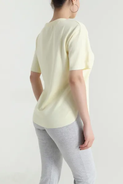 Sarı Oval Kesim Oysho Kadın Tişört 474967