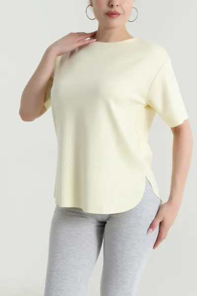 Sarı Oval Kesim Oysho Kadın Tişört 474967