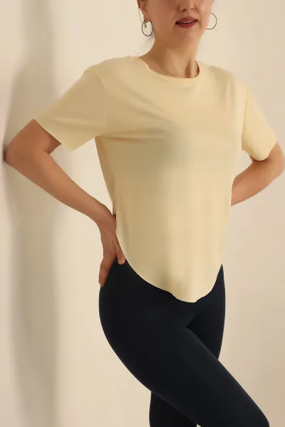 Sarı Osho Kumaş Bayan Tişört 236372