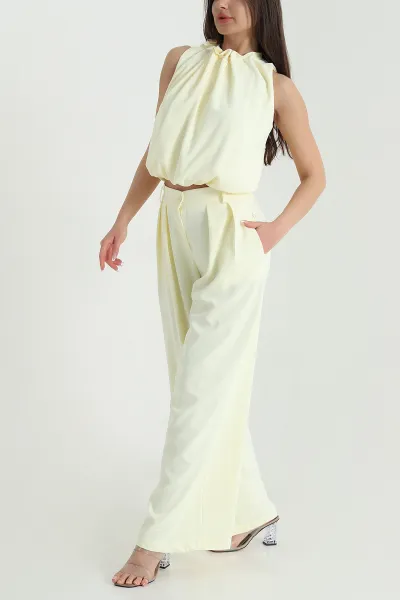 Sarı Pantolon Bluz Linda Kadın İkili Takım 460297