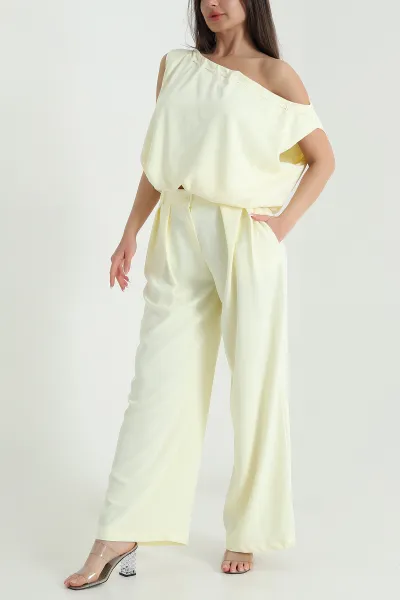Sarı Pantolon Bluz Linda Kadın İkili Takım 460297