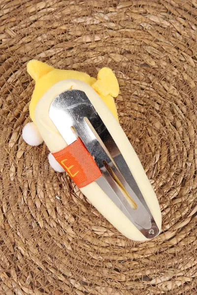 Sarı Peluş Üzeri Figür Nakışlı Çıt Toka 470858