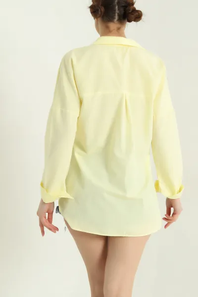 Sarı Poplin Kumaş Gömlek Tunik 336938