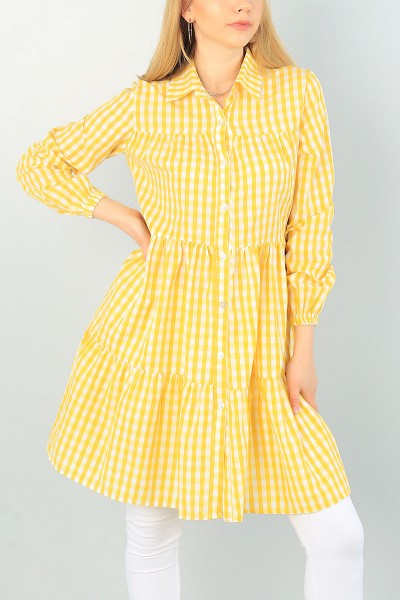 Sarı Pötikareli Dokuma Tunik 66573