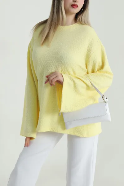 Sarı Salaş Kol Buble Kadın Bluz 487514
