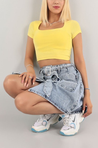 Sarı Sandy Kumaş Bluz 124363