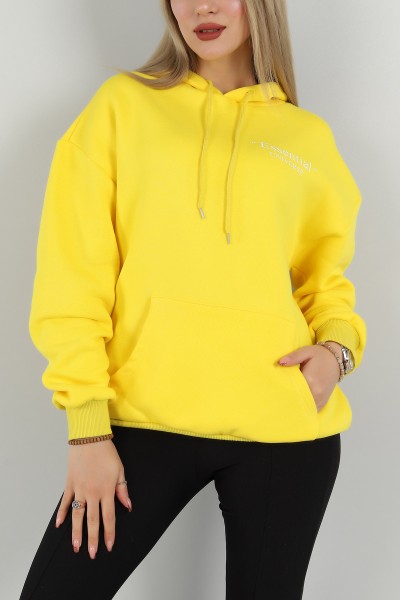 Sarı Şardonlu Baskılı Bayan Sweat 144666