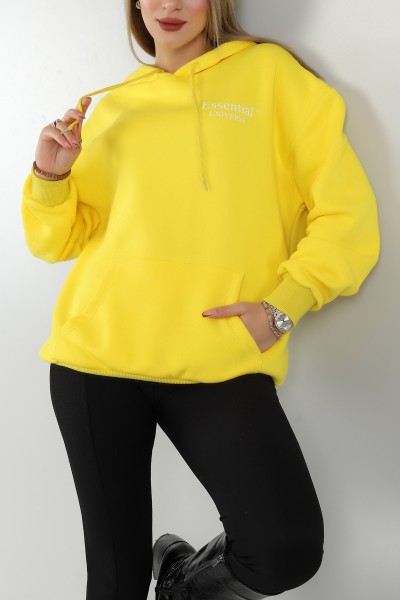 Sarı Şardonlu Baskılı Bayan Sweat 144666