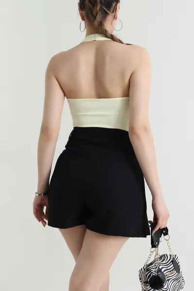 Sarı Scuba Zıbın Kadın Bluz 471599