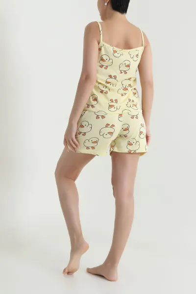 Sarı Şortlu Süprem Kadın Pijama Takımı 466531