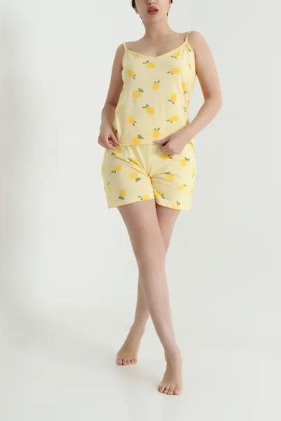 Sarı Şortlu Süprem Kadın Pijama Takımı 466534