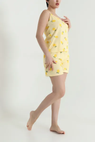 Sarı Şortlu Süprem Kadın Pijama Takımı 466534