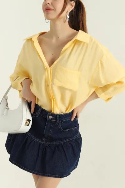 sari-tek-cep-oversize-dokuma-kadin-gomlek-360659