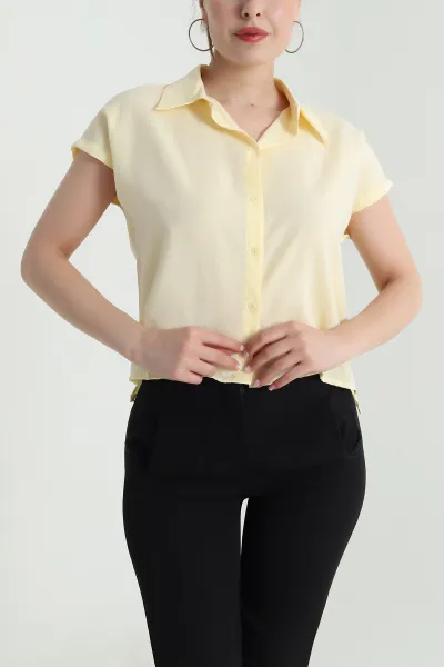 Sarı Tensel Modal Kadın Gömlek 475183