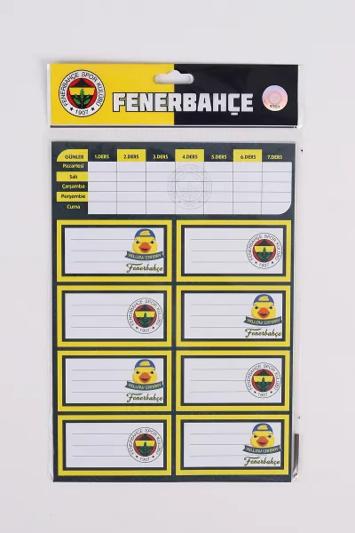 Sarı Tmn Taraftar Ders Programlı  3 Yaprak Okul Etiketi 486594