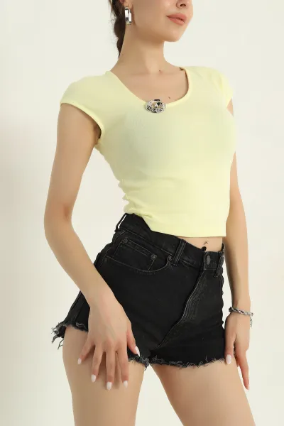 Sarı Toka Detay Kadın Bluz 376340