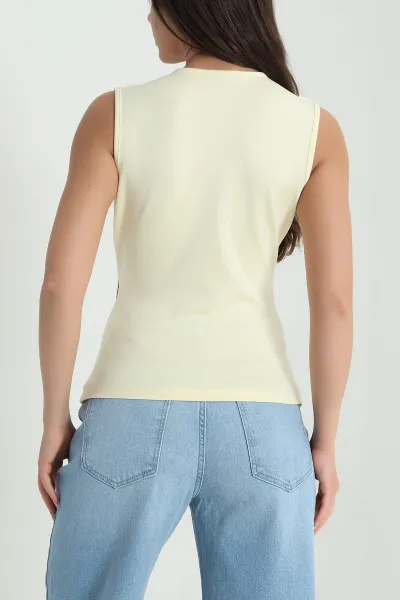 Sarı Tokalı Buzzy Kadın Bluz 460269