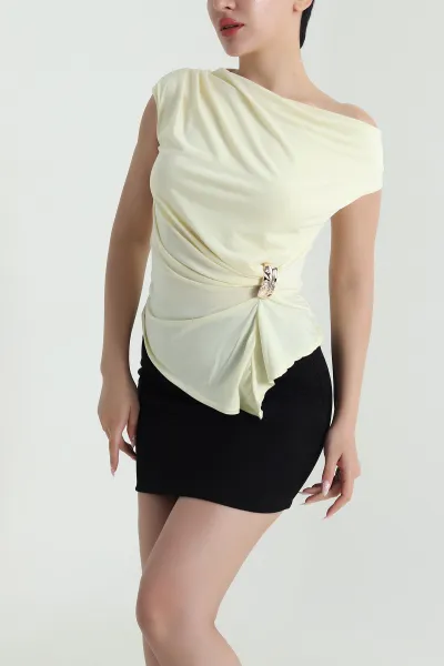 Sarı Tokalı Sandy Kadın Bluz 465411