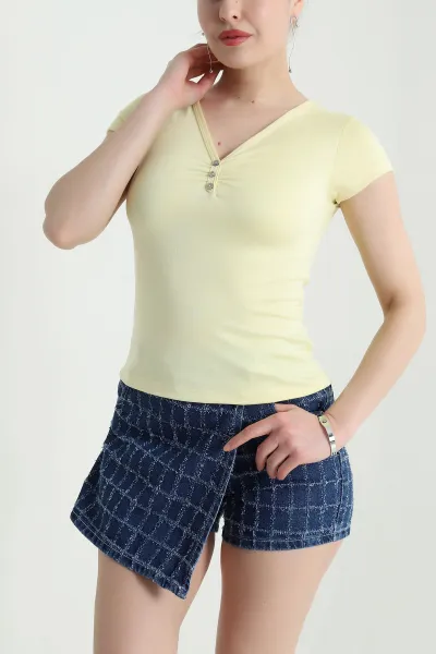 sari-v-yaka-dugmeli-kadin-bluz-454704