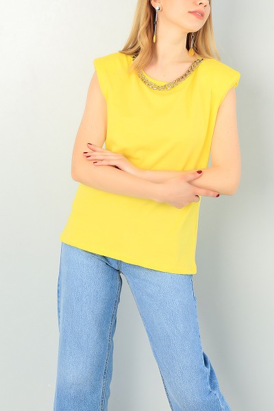 Sarı Vatkalı Kolye Tasarım 68796