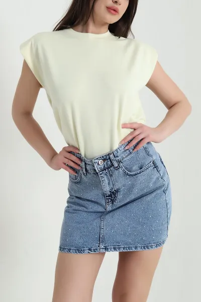 Sarı Vatkalı Oysho Kadın Bluz 455577
