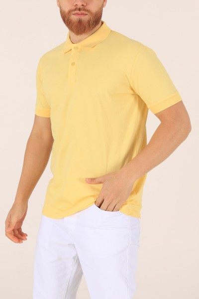Sarı Yakalı Lakost Kumaş Erkek Tişört 174331