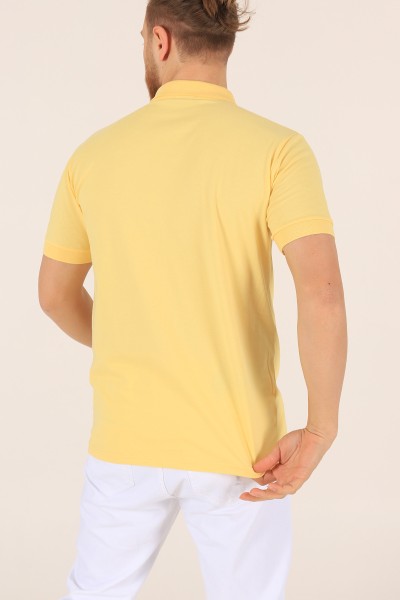 Sarı Yakalı Lakost Kumaş Erkek Tişört 174331