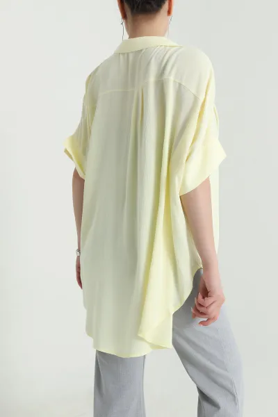 Sarı Yakalı Viskoz Kadın Kimono 481149