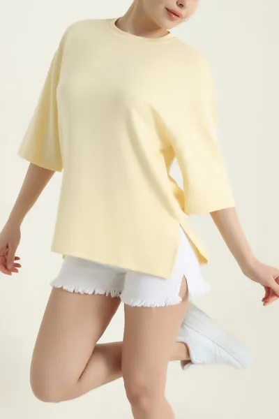 sari-yani-yirtmacli-oysho-kadin-tisort-435502