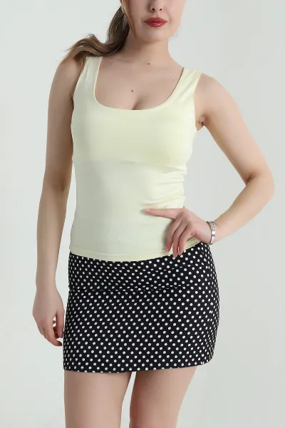 Sarı Yazlık Scuba Kadın Bluz 459313