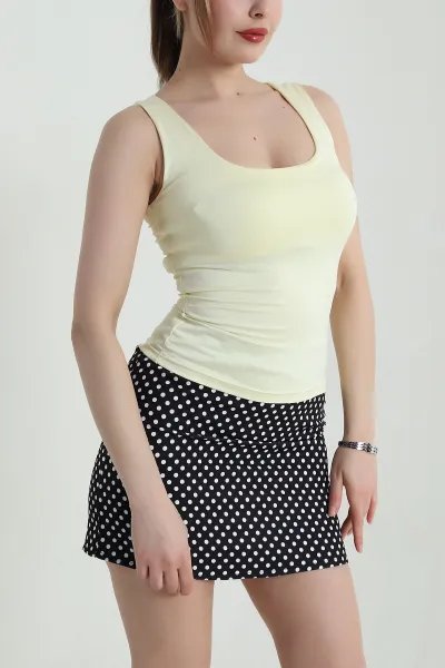 Sarı Yazlık Scuba Kadın Bluz 459313