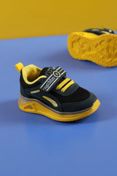 Sarı Yeşil (21-25 Bebe) Yıldız Baskılı Işıklı Bebe Spor Ayakkabı 257171