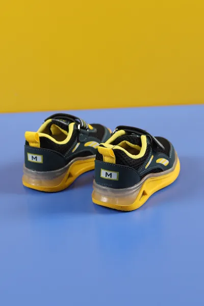 Sarı Yeşil (21-25 Bebe) Yıldız Baskılı Işıklı Bebe Spor Ayakkabı 257171