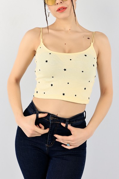 Sarı Yıldız Tasarımlı Crop 97740