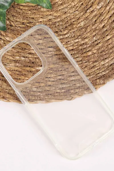 Şeffaf İphone 14 Pro Uyumlu Şeffaf Kamera Korumalı Sert Silikon Telefon Kılıfı 458086