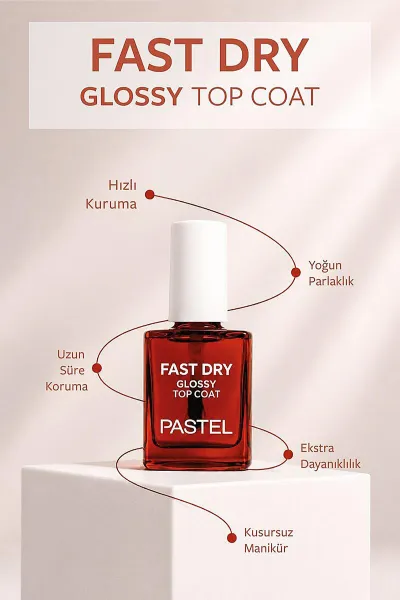 Şeffaf Pastel Fast Dry Glossy Top Coat 469057