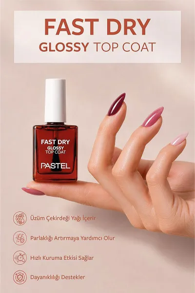 Şeffaf Pastel Fast Dry Glossy Top Coat 469057