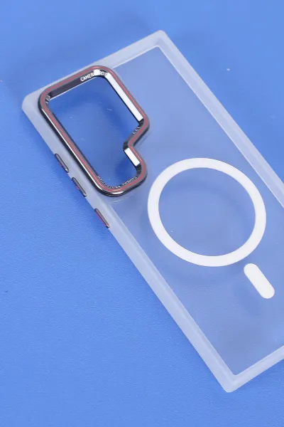 Şeffaf Samsung S24 Ultra Uyumlu Orbit Serisi Kamera Korumalı Magsafe Sert Silikon Telefon Kılıfı 404215