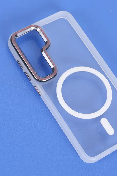 Şeffaf Samsung S24 Uyumlu Orbit Serisi Kamera Korumalı Magsafe Sert Silikon Telefon Kılıfı 404209