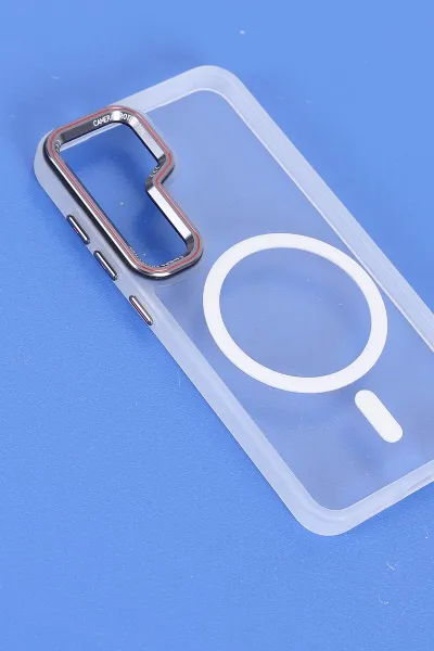 Şeffaf Samsung S25 Uyumlu Orbit Serisi Kamera Korumalı Magsafe Sert Silikon Telefon Kılıfı 404219