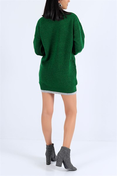 Selanik Örme Yeşil Triko Tunik 25856B