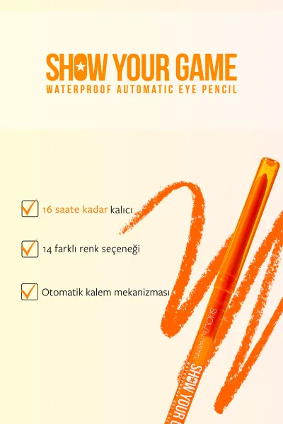Show By Pastel Show Your Game Waterproof Gel Eye Pencil - Suya Dayanıklı Jel Göz Kalemi 407 313437