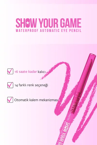Show By Pastel Show Your Game Waterproof Gel Eye Pencil - Suya Dayanıklı Jel Göz Kalemi 408 313438