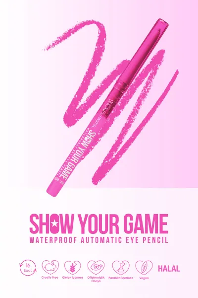 Show By Pastel Show Your Game Waterproof Gel Eye Pencil - Suya Dayanıklı Jel Göz Kalemi 408 313438