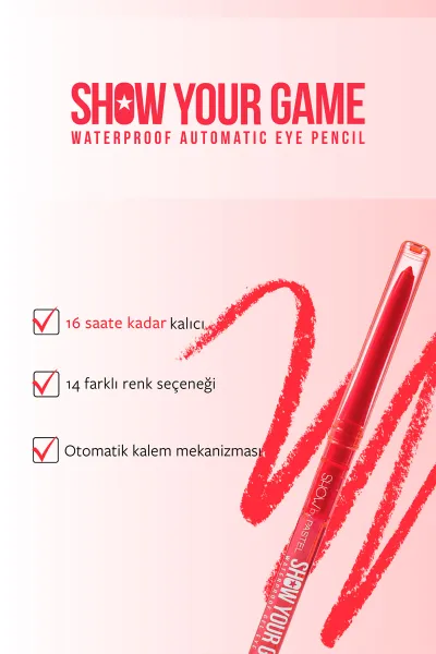 Show By Pastel Show Your Game Waterproof Gel Eye Pencil - Suya Dayanıklı Jel Göz Kalemi 409 313439