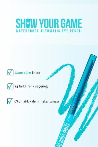 Show By Pastel Show Your Game Waterproof Gel Eye Pencil - Suya Dayanıklı Jel Göz Kalemi 412 313464