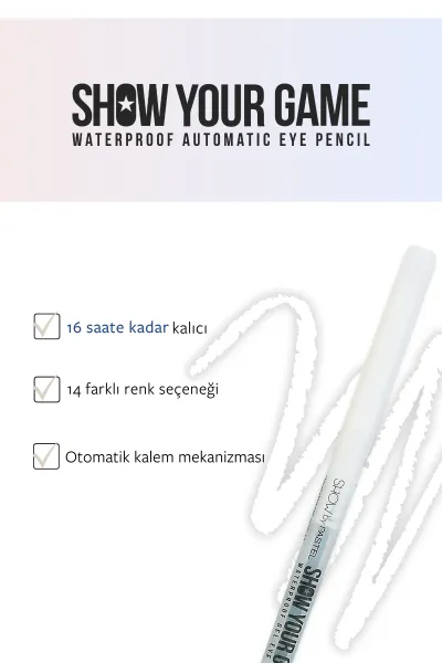 Show by PastelShow Your Game Waterproof Gel Eye Pencil - Jel Göz Kalemi 405 248660