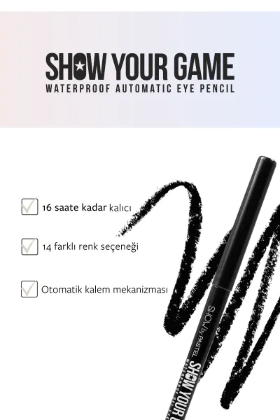 Show by PastelShow Your Game Waterproof Gel Eye Pencil - Jel Göz Kalemi 406 248667