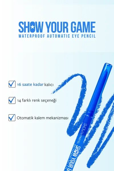 Show by PastelShow Your Game Waterproof Gel Eye Pencil - Jel Göz Kalemi 410 248668